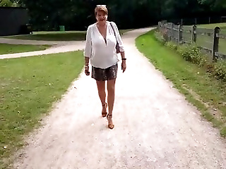 Walking in park